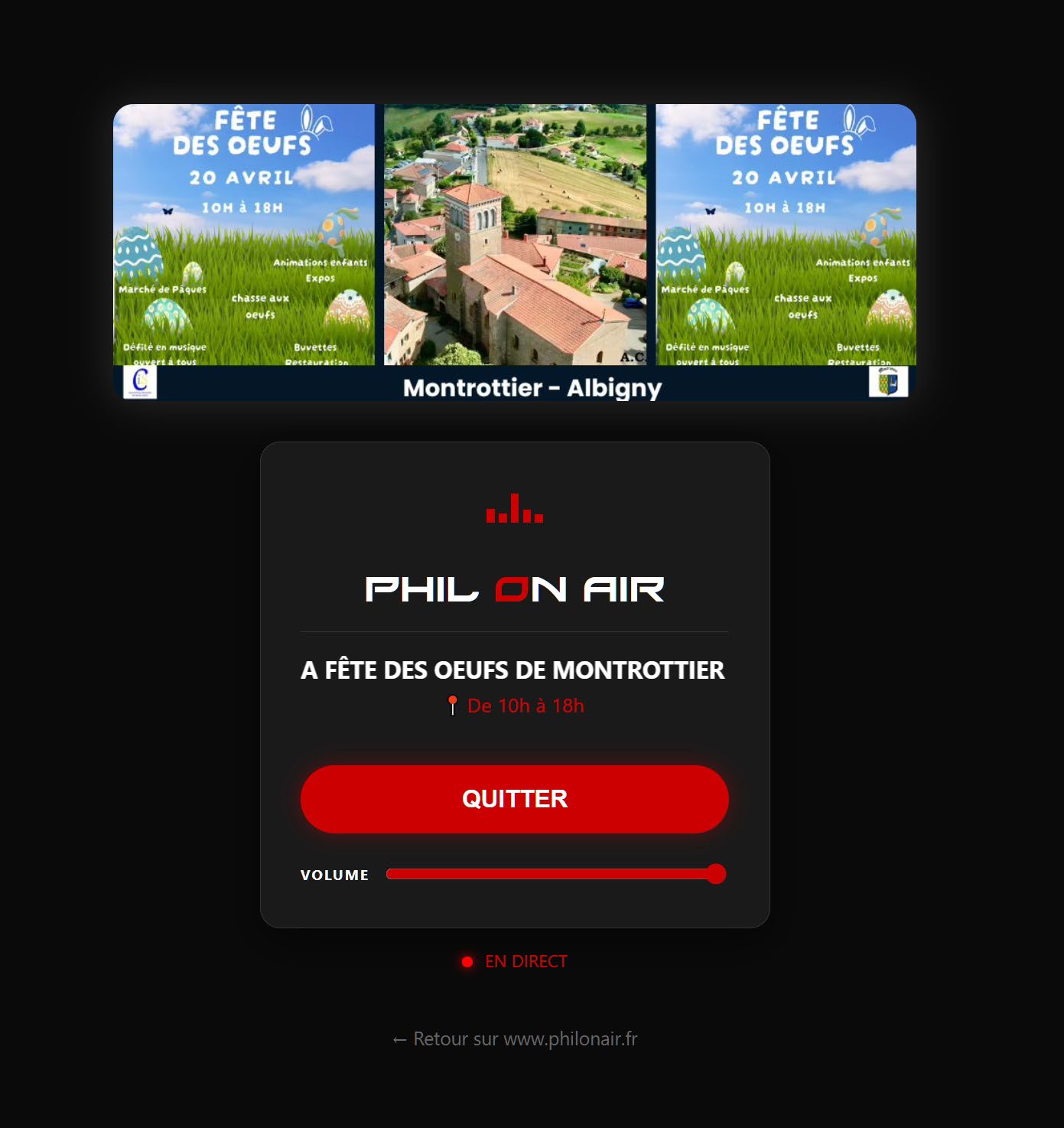 Application Player Phil On Air - Fête des Œufs Montrottier
