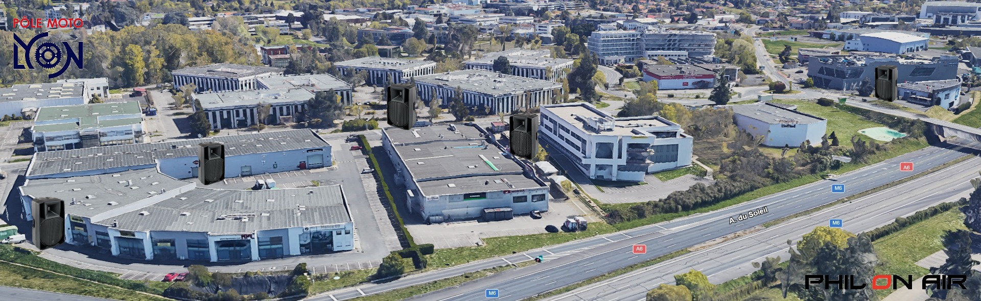Vue Google Earth - Sonorisation Multipoint du Pôle Moto de Dardilly